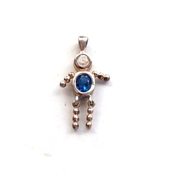 Vintage 925 Sterling Silver September Birthstone Mother's Necklace Pendant - Picture 1 of 4
